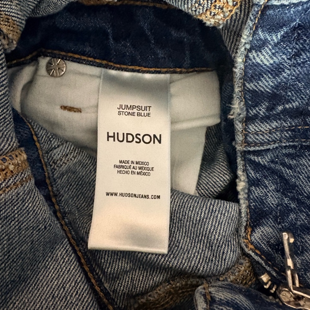 NWT Hudson The Creator Sweetheart Denim Wide Leg Jumpsuit in Stone Blue. Size 25 - Picture 14 of 15